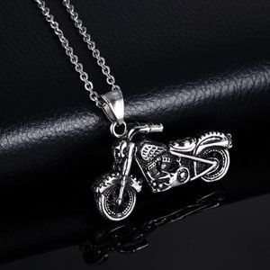 ❤️Simple Fashion bike antique silver charms pendant necklace for menN90201P226